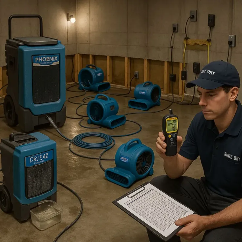 Structural Drying and Dehumidification process in South Coventry, CT